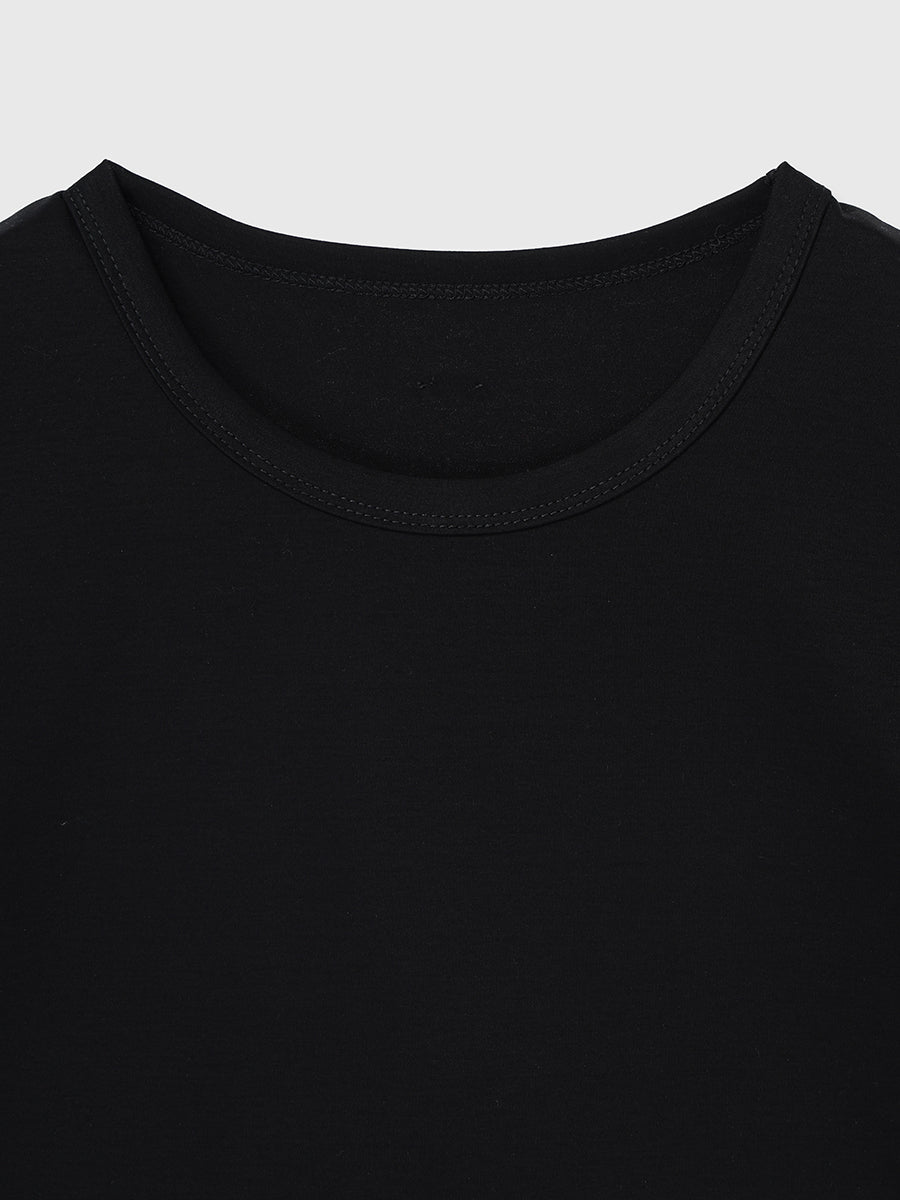 シルクタッチコットンクロップドTシャツ
