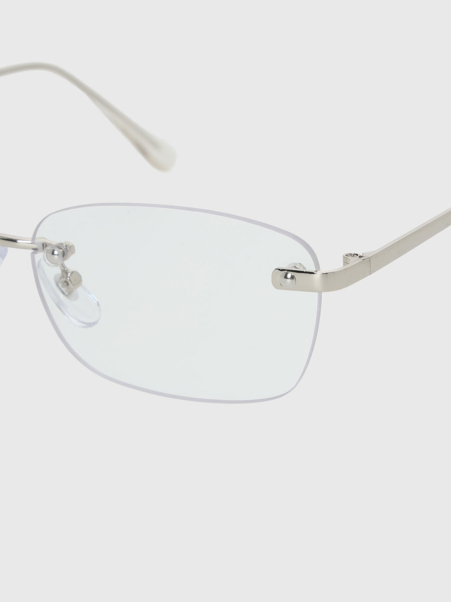 リムレススクエアサングラス