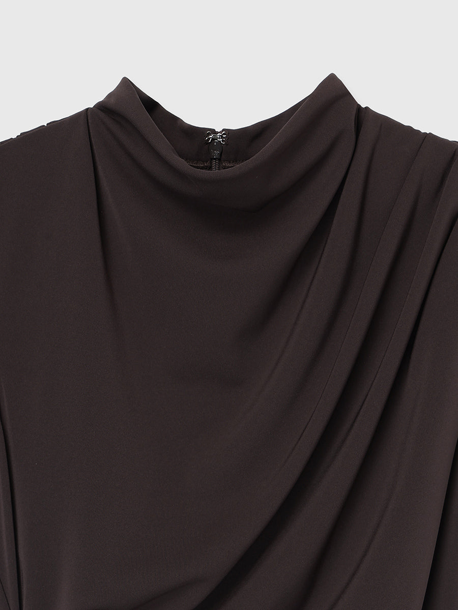 トリアセドレープナローワンピース