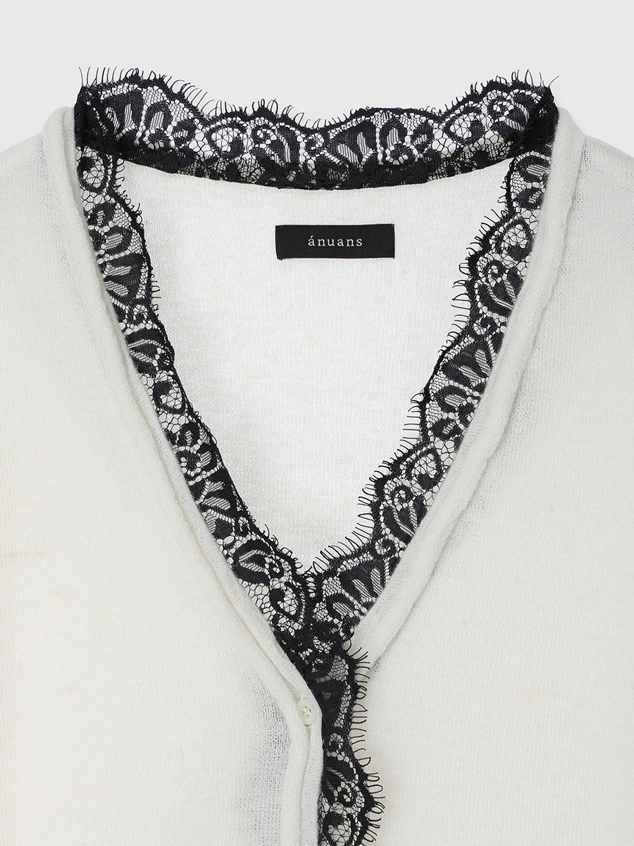 アイラッシュレーストリミングニット