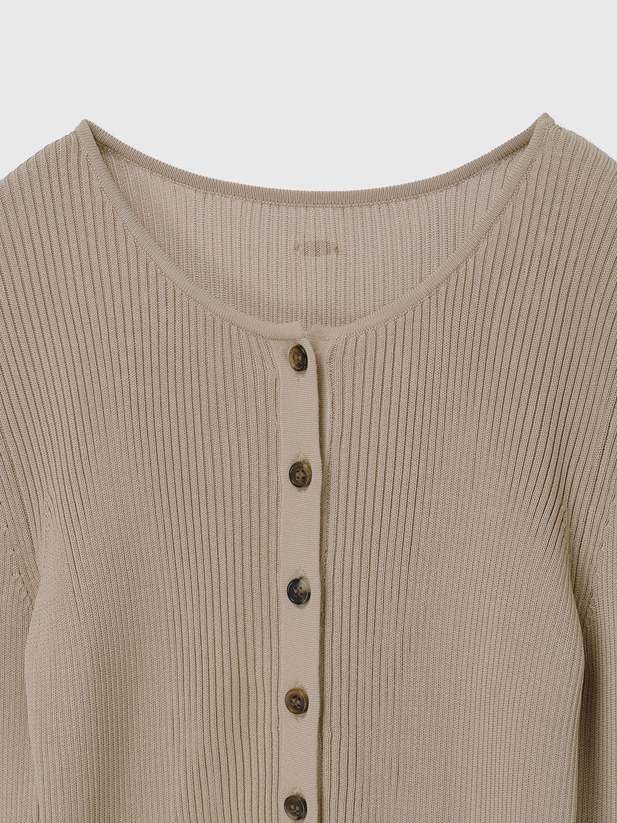 リュクスビスコースリブニットカーディガン