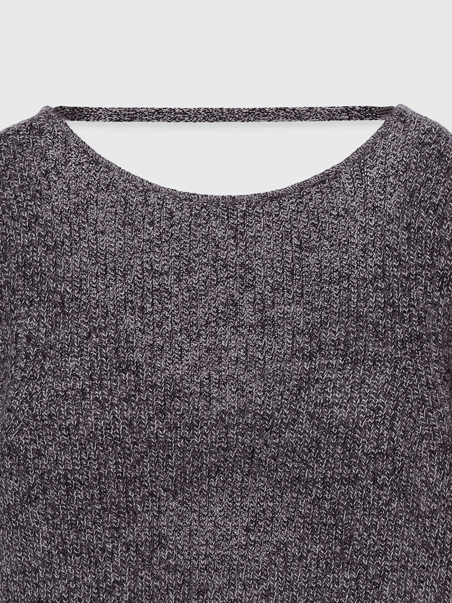 バックオープンレイヤーニットワンピース