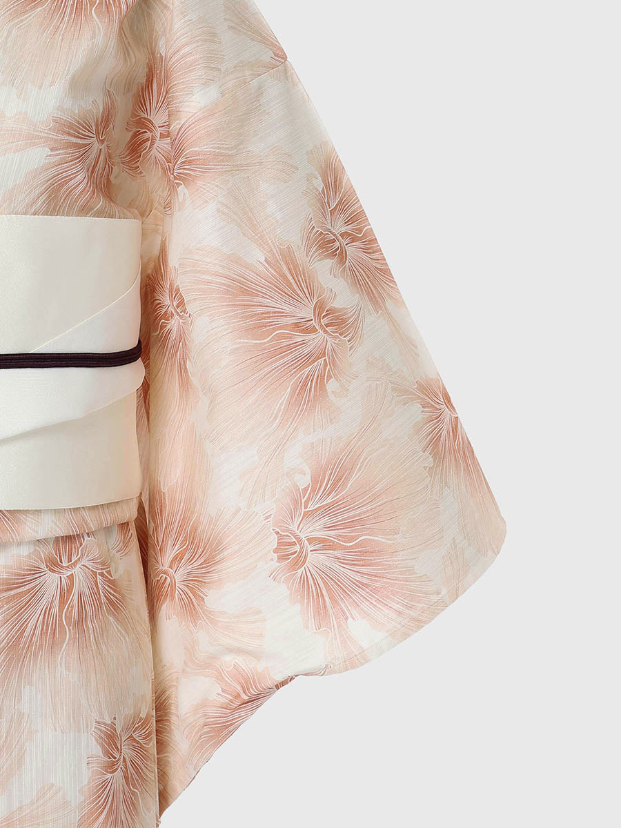 mist bloom yukata set - PINK BEIGE