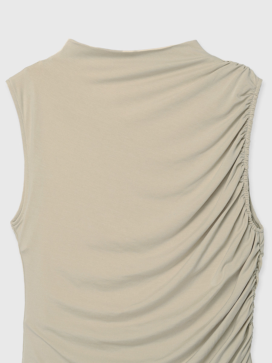 Drape Gathered Cut Dress