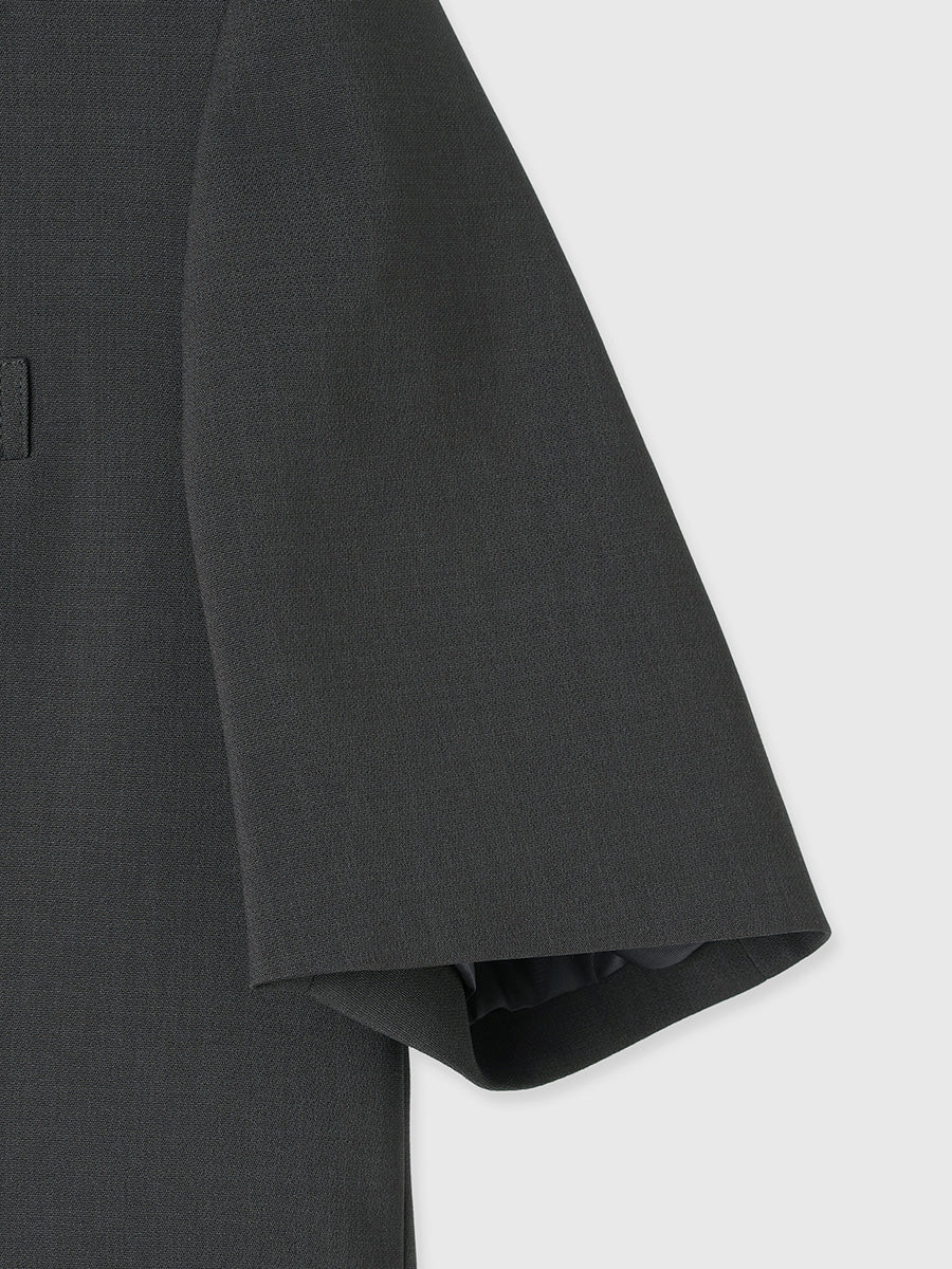 ハイネックノーカラージャケット