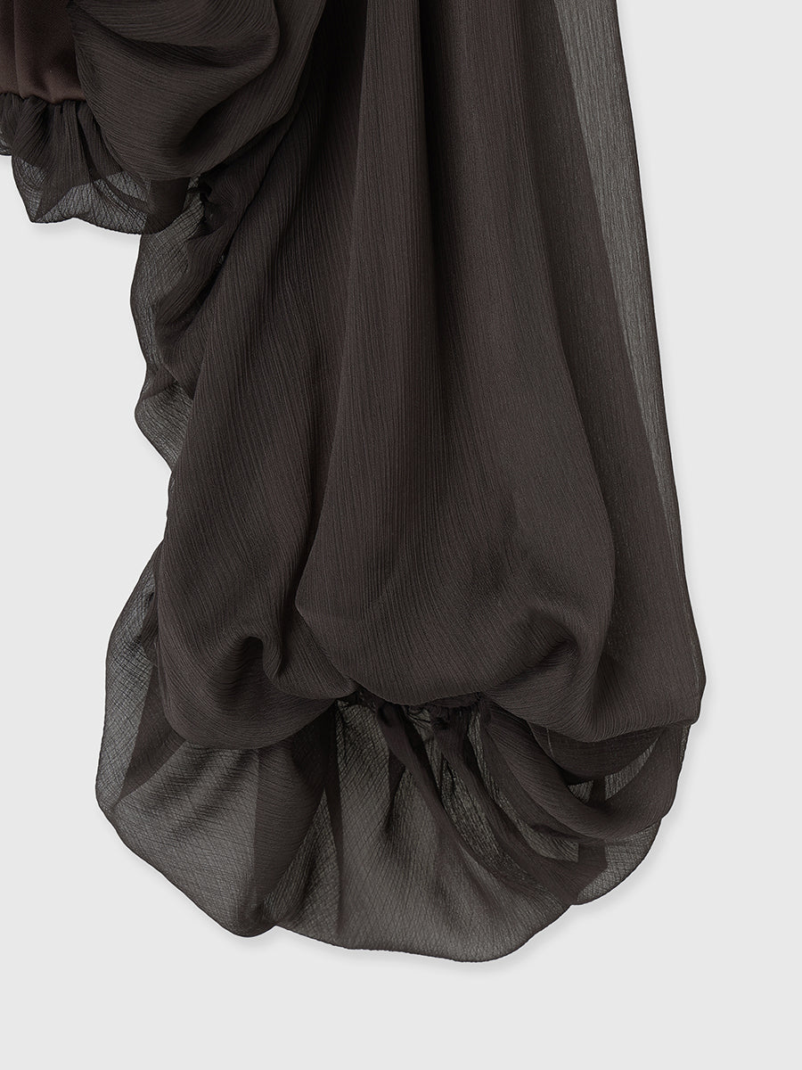 シフォンボリュームブラウス