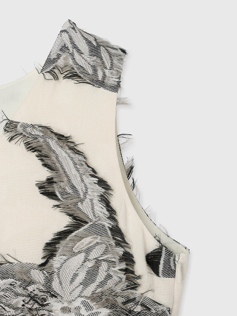 ボタニカルフラワーカットジャガードワンピース