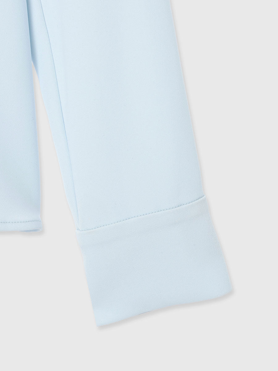 ダブルサテンショールカラーブラウス