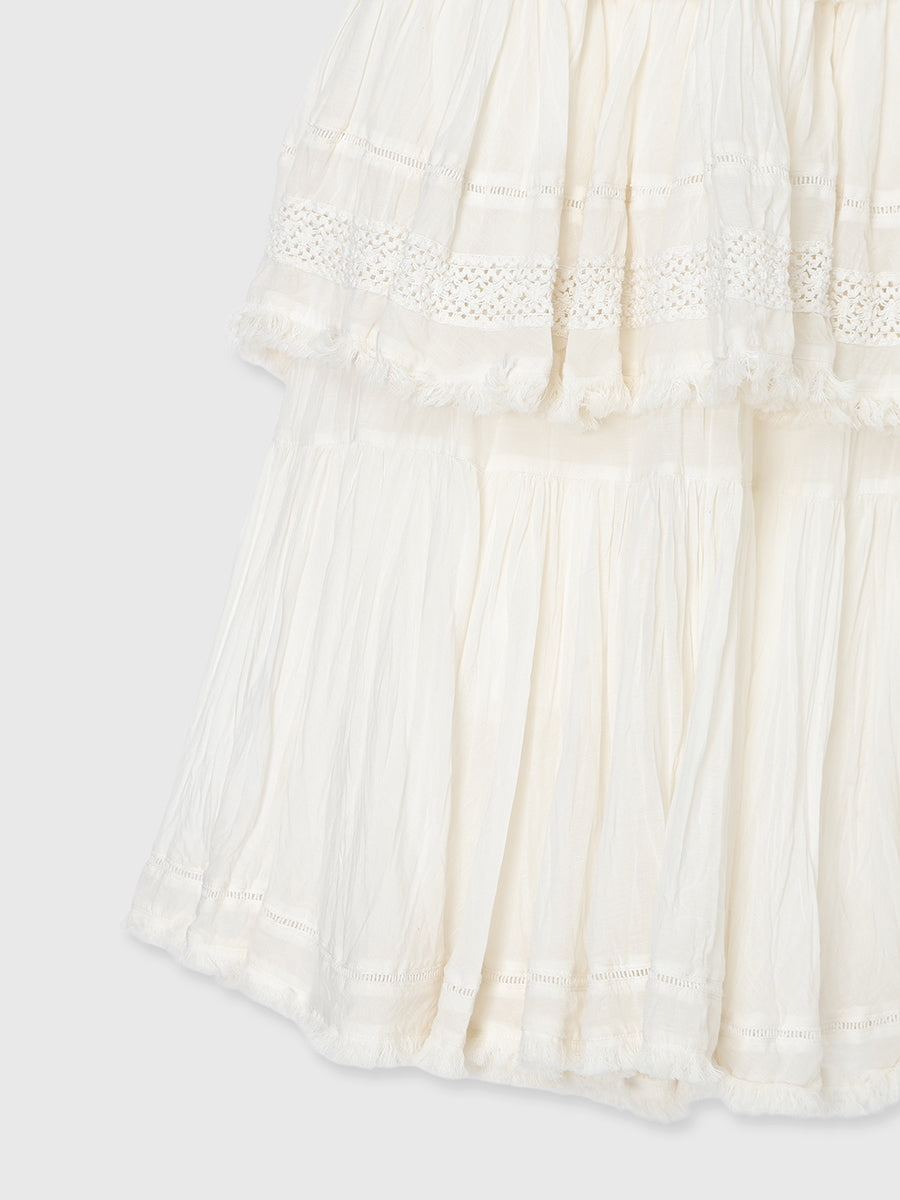 Indiaクリンクルティアードマキシスカート