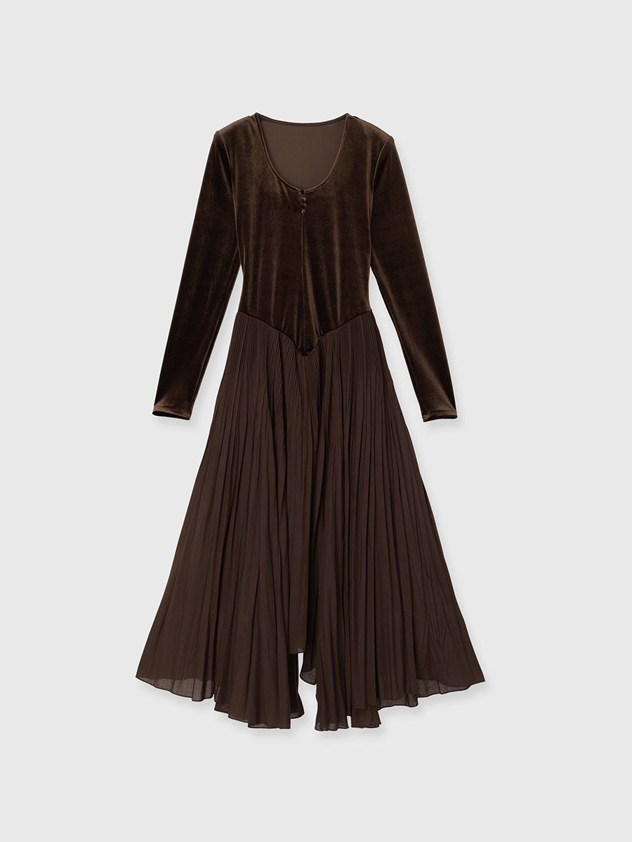 ベロアシフォンドッキングワンピース