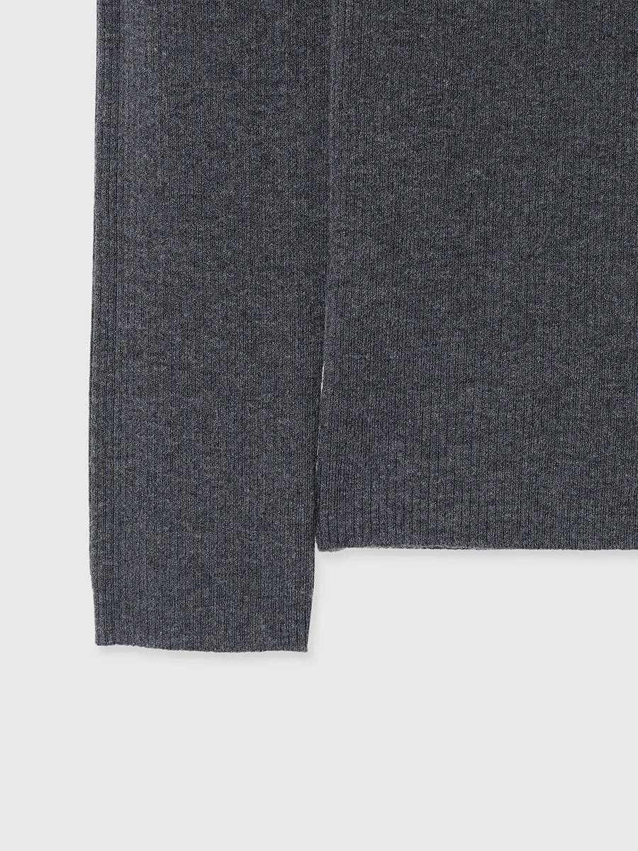 【WEB限定】シルクカシミヤブレンドフィットリブボートネックニット