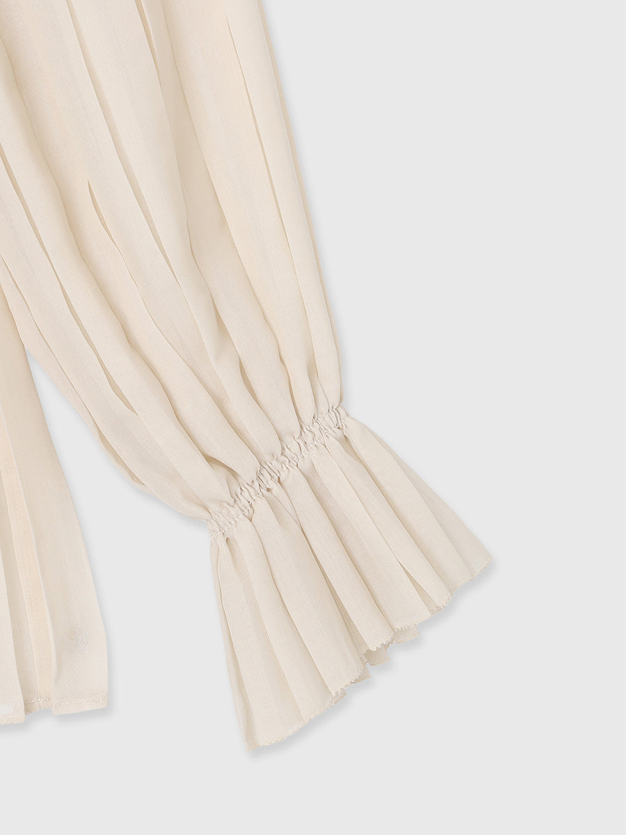 オフショルダープリーツチュニック