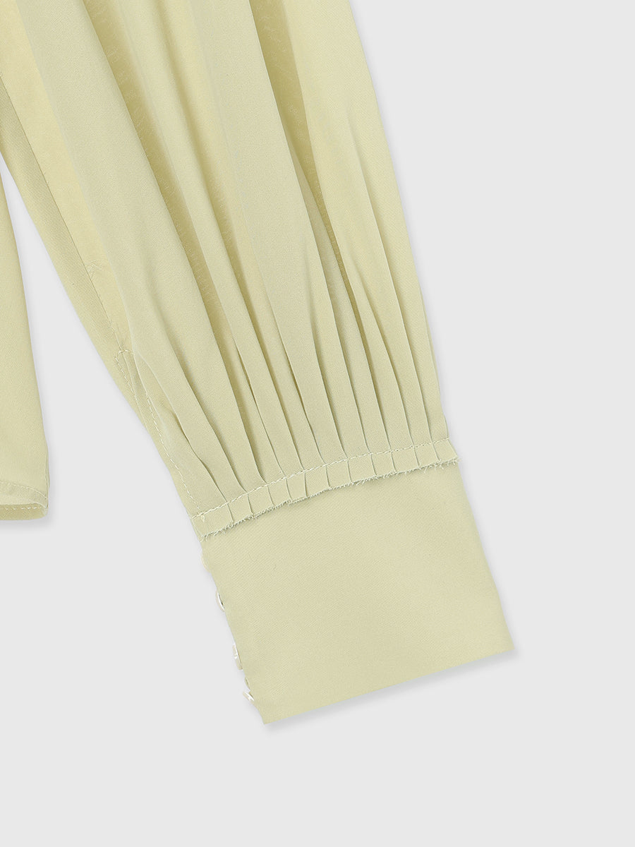 キュプラコットンボリュームブラウス