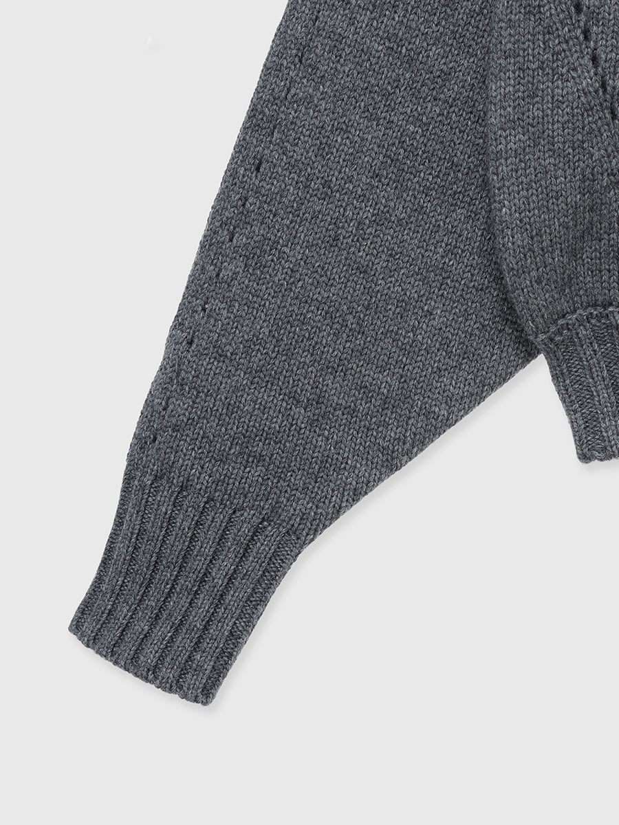 スキッパーメランジニットプルオーバー