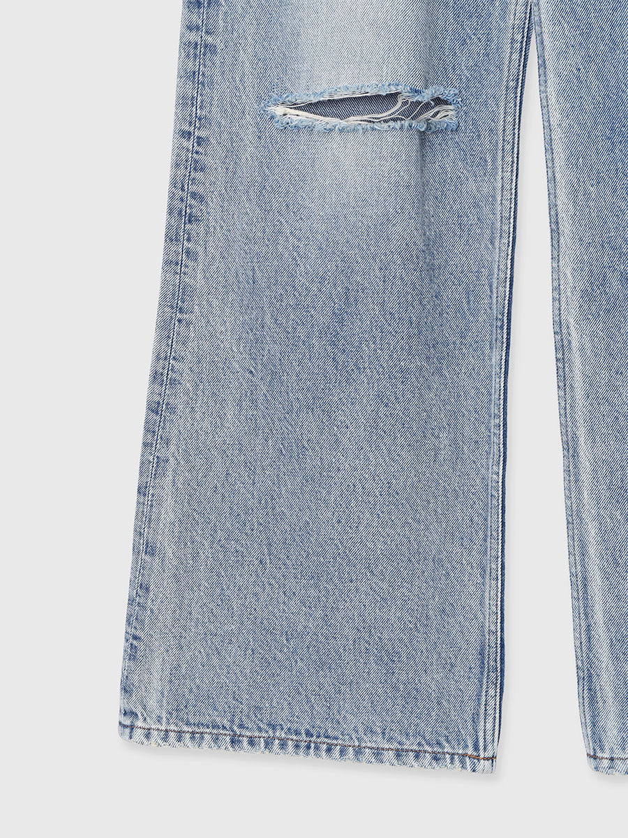 Distressed Wide Denim