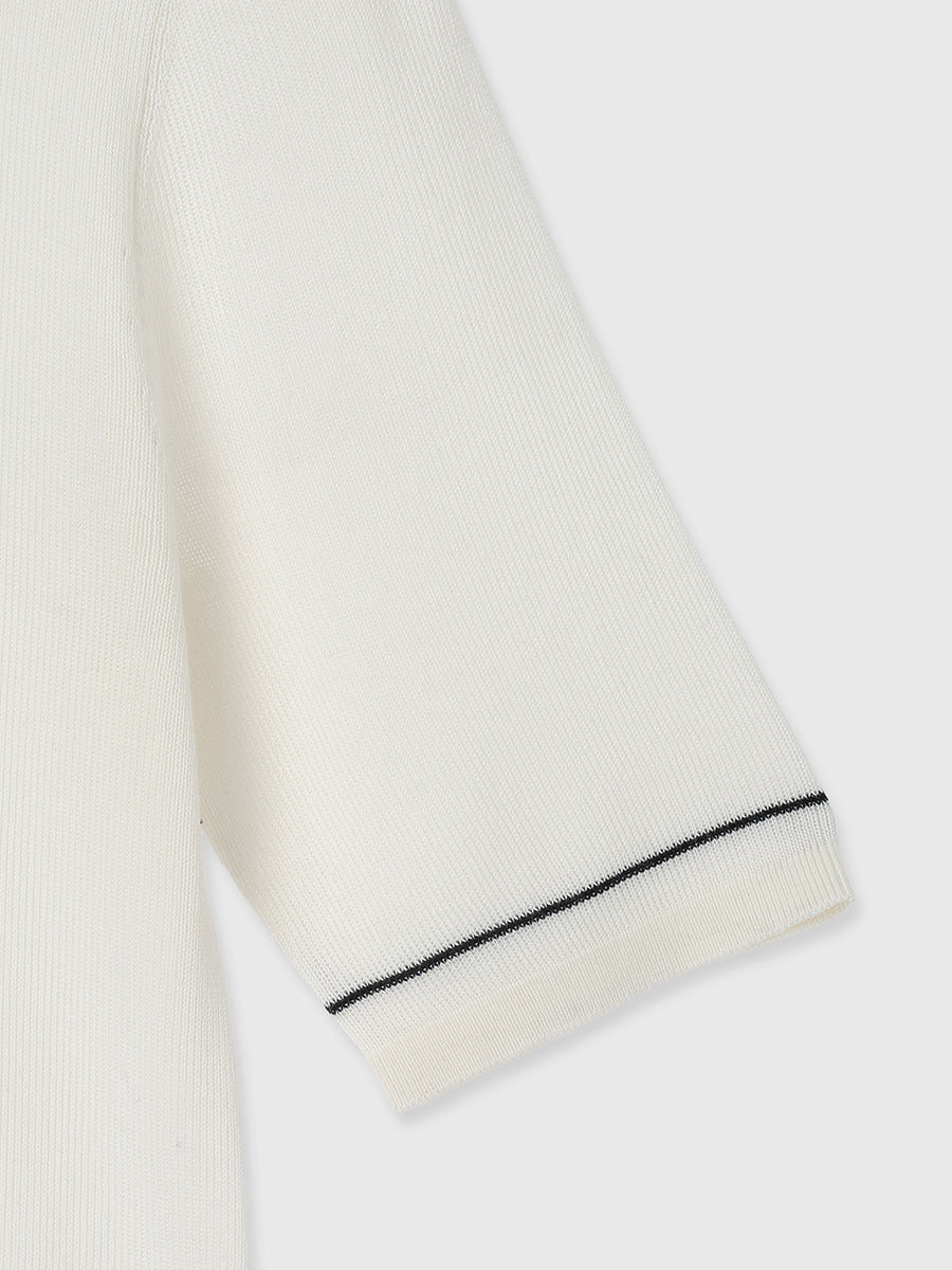 テンセルポロニットトップス