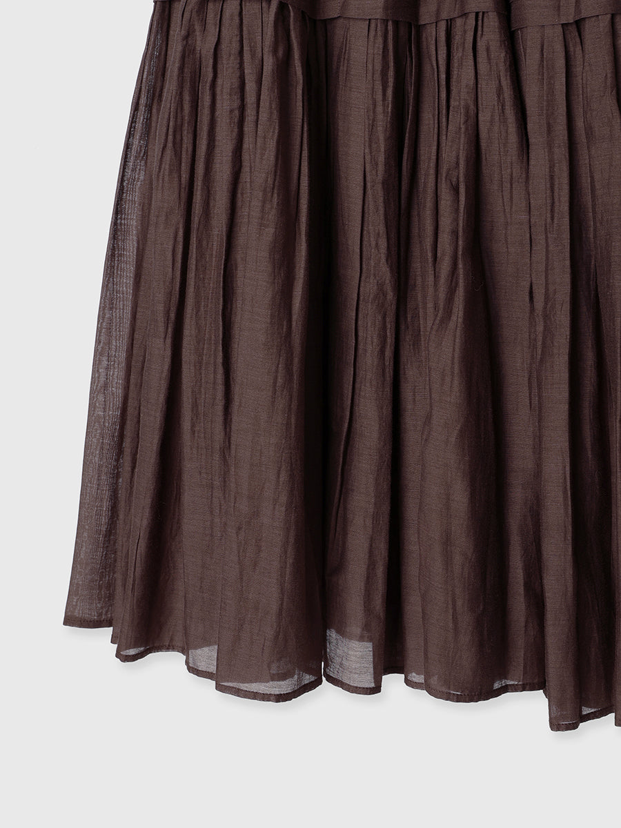 Indiaシルクブレンドティアードスカート