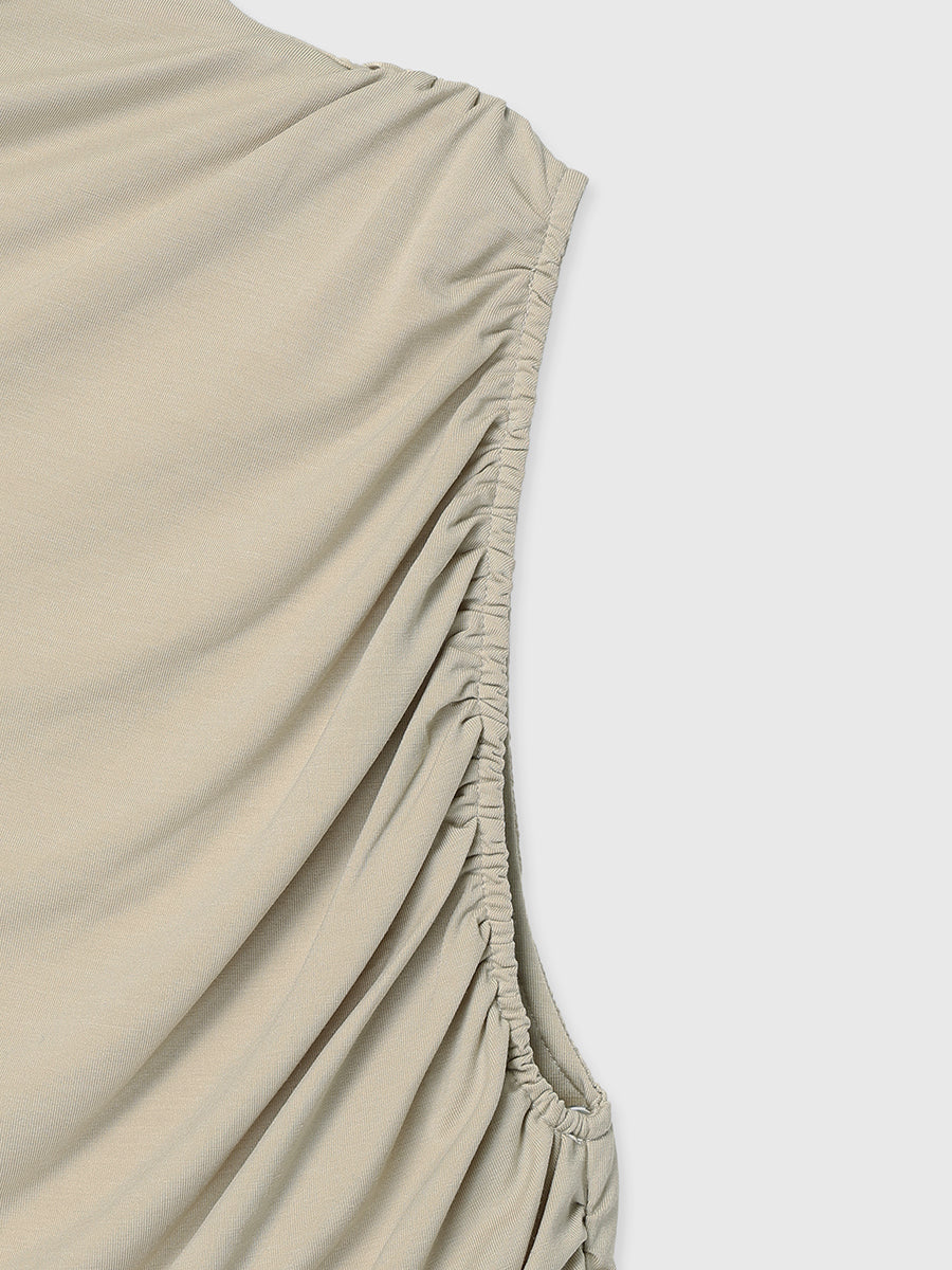 Drape Gathered Cut Dress