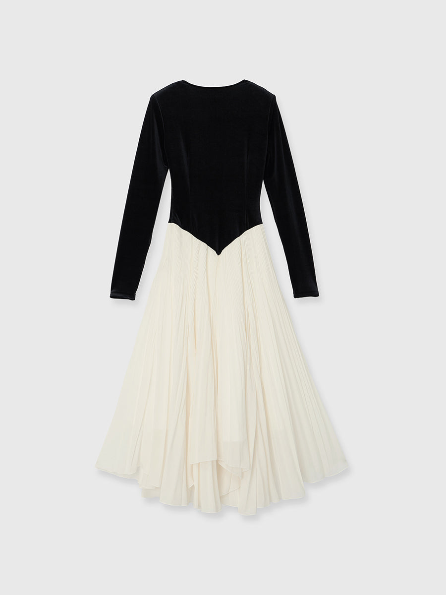 ベロアシフォンドッキングワンピース