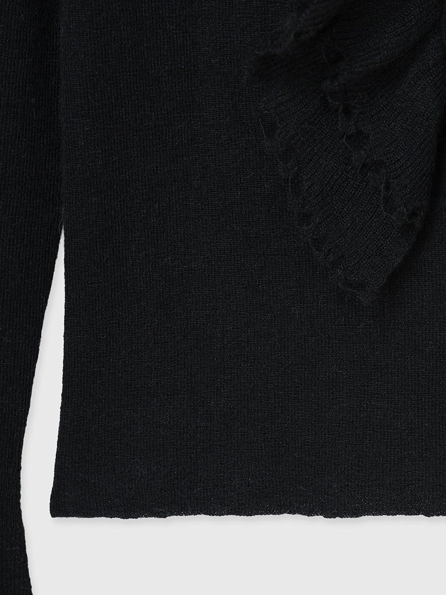 カスケードフリルニットトップス