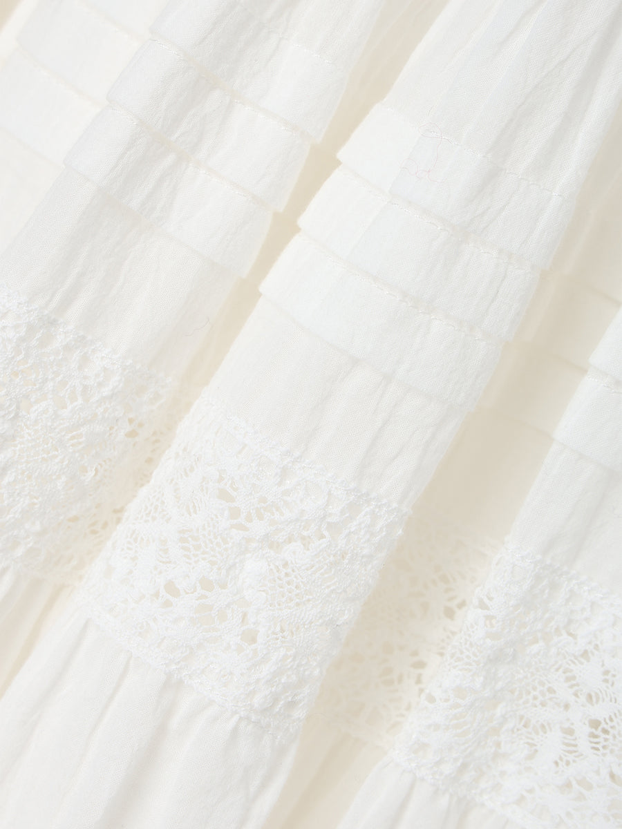 レースパネルティアードスカート