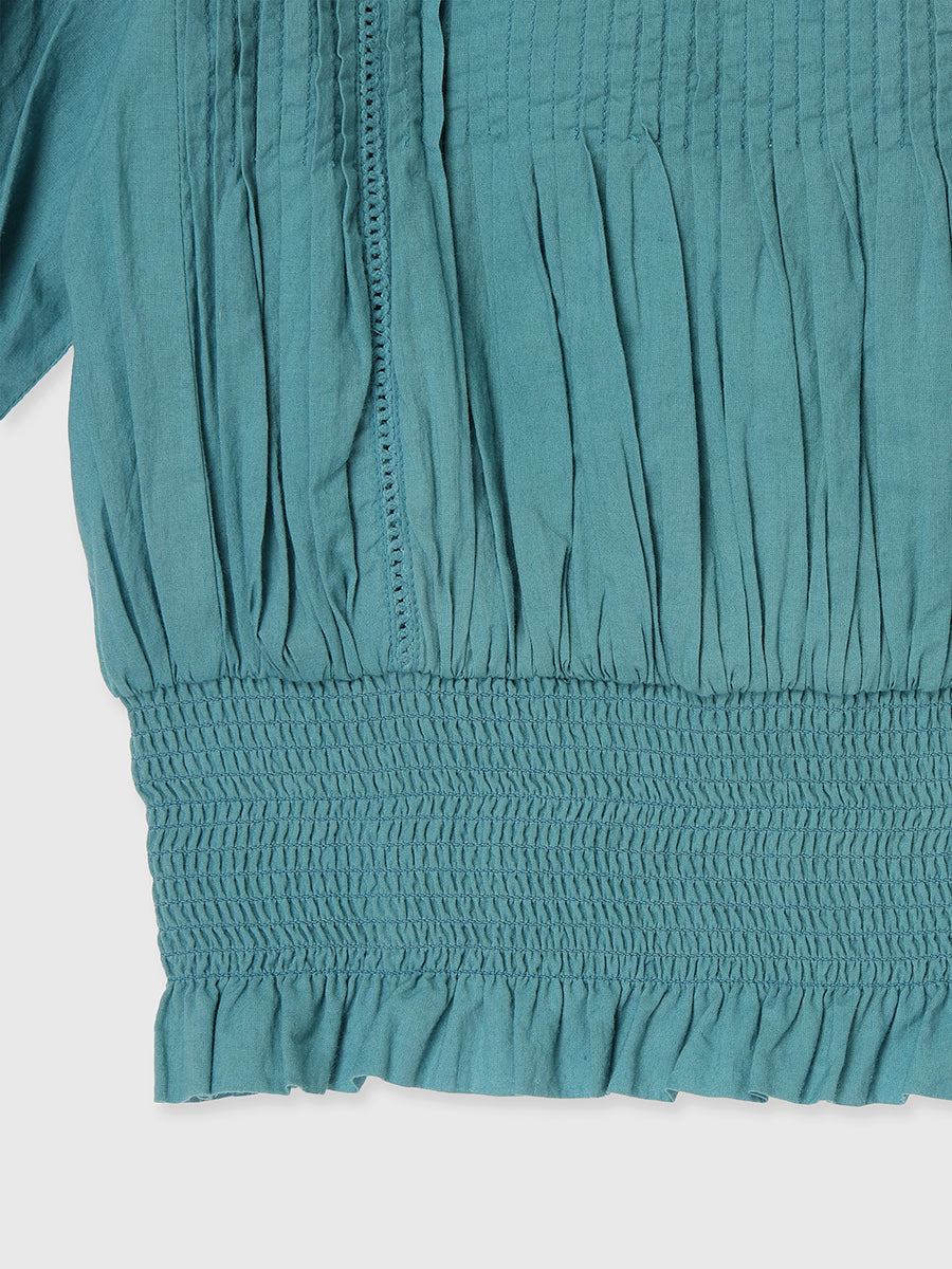 Indiaエンブロイダリースモッキングブラウス