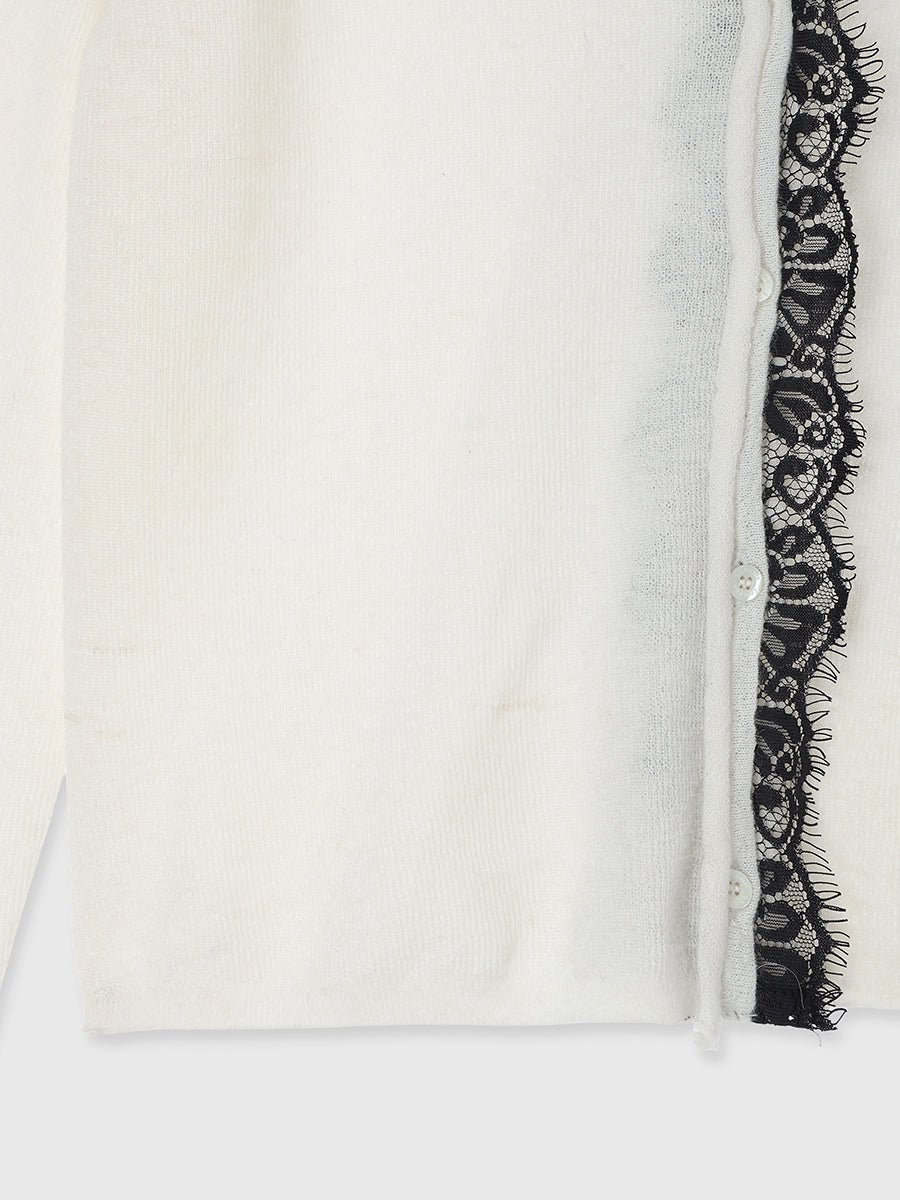 アイラッシュレーストリミングニット