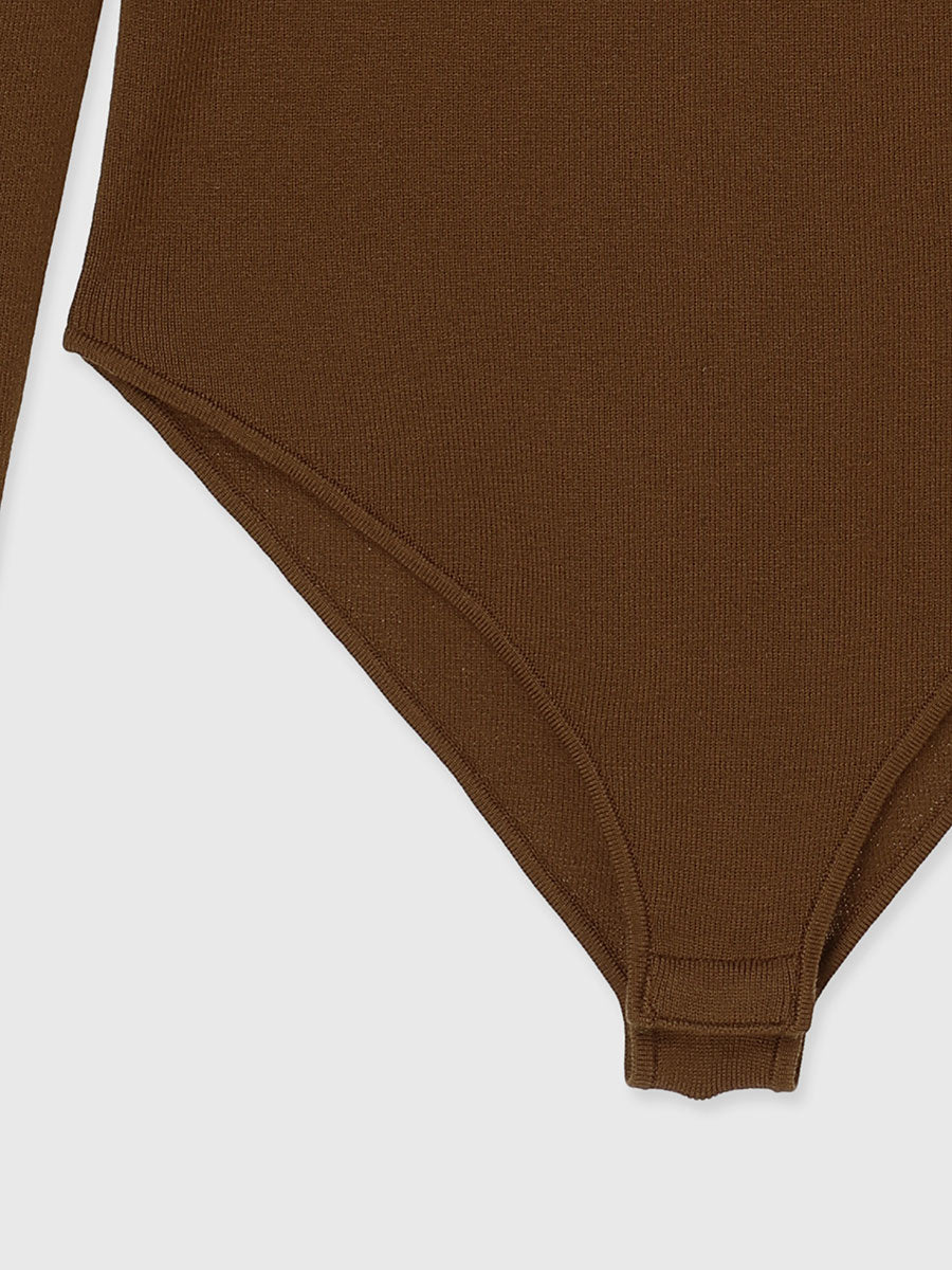 バックオープンニットボディスーツ