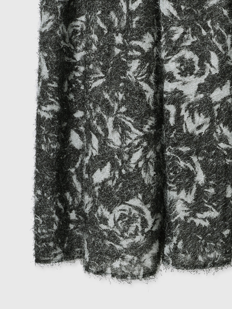 カットジャカードニュアンスプリントワンピース