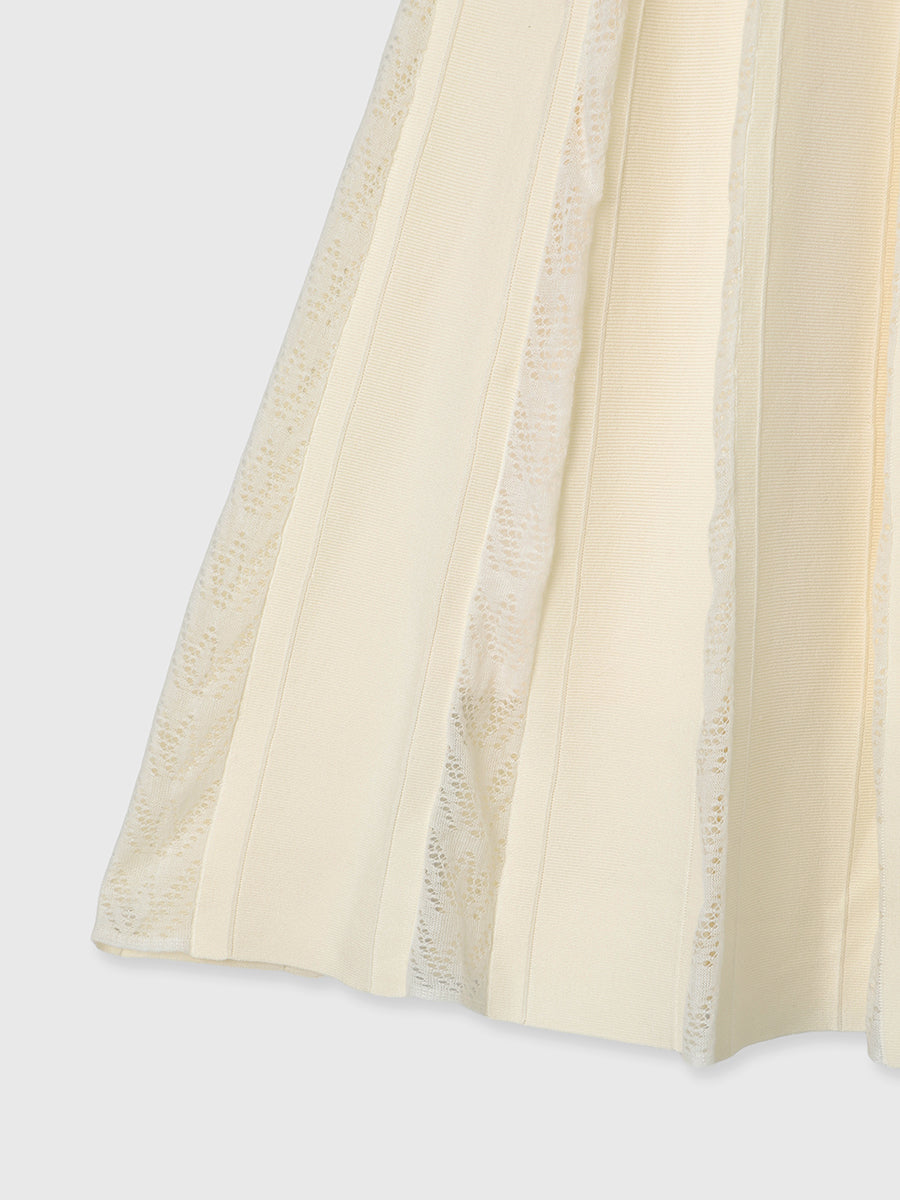 モヘアプリーツニットワンピース