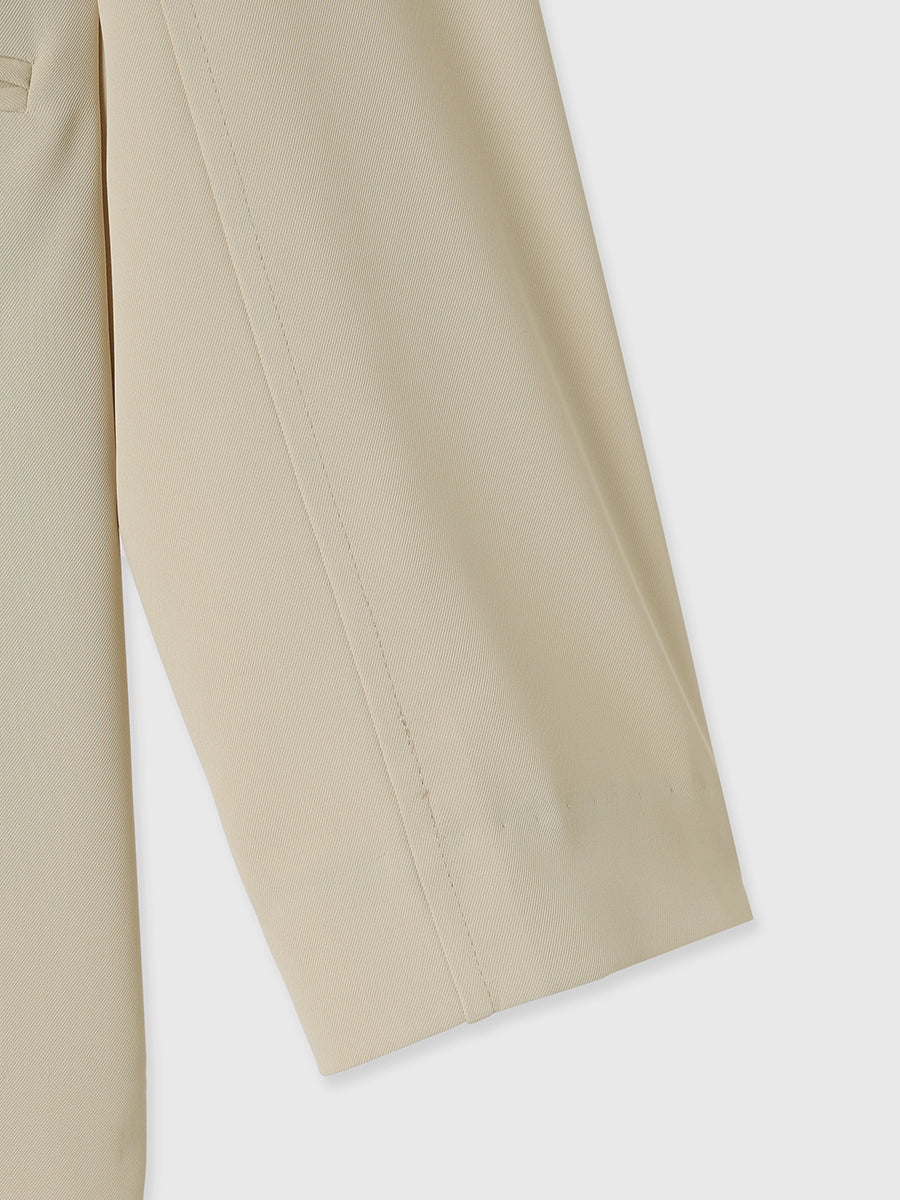 ライトダブルサテンノーカラージャケット