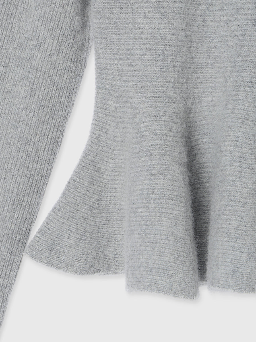 ペプラムショートニットトップス