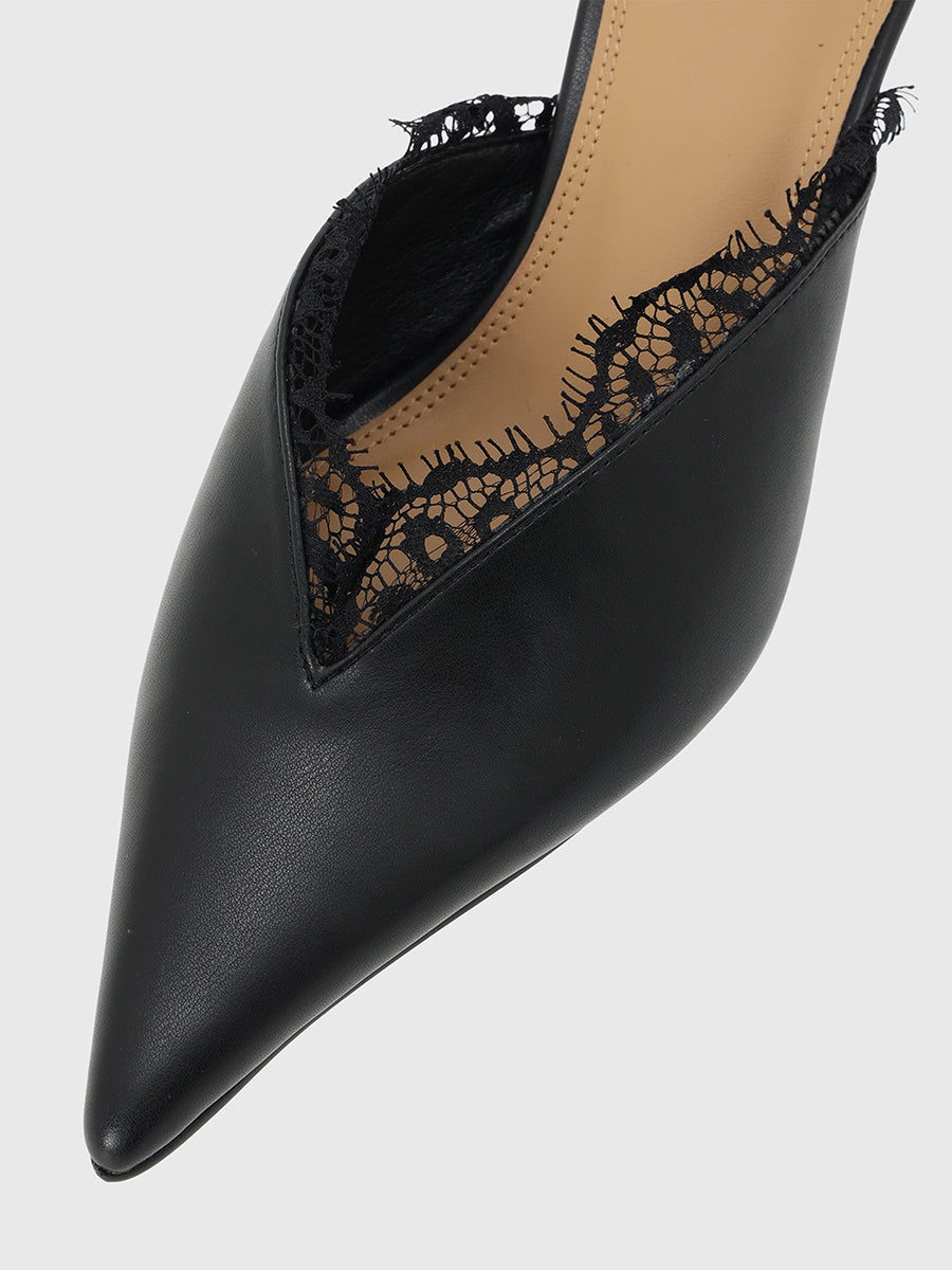 レーストリムパンプス