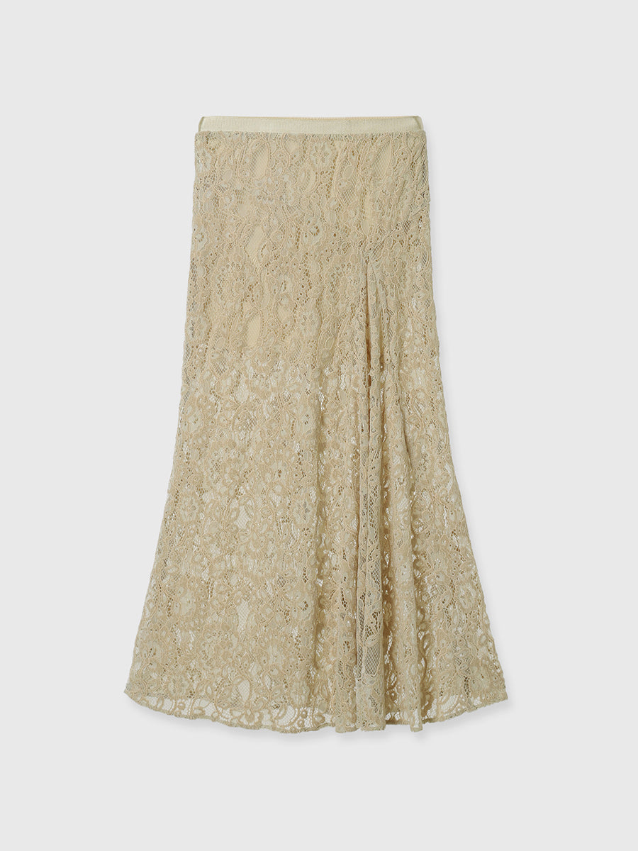 ベロアレースナロースカート