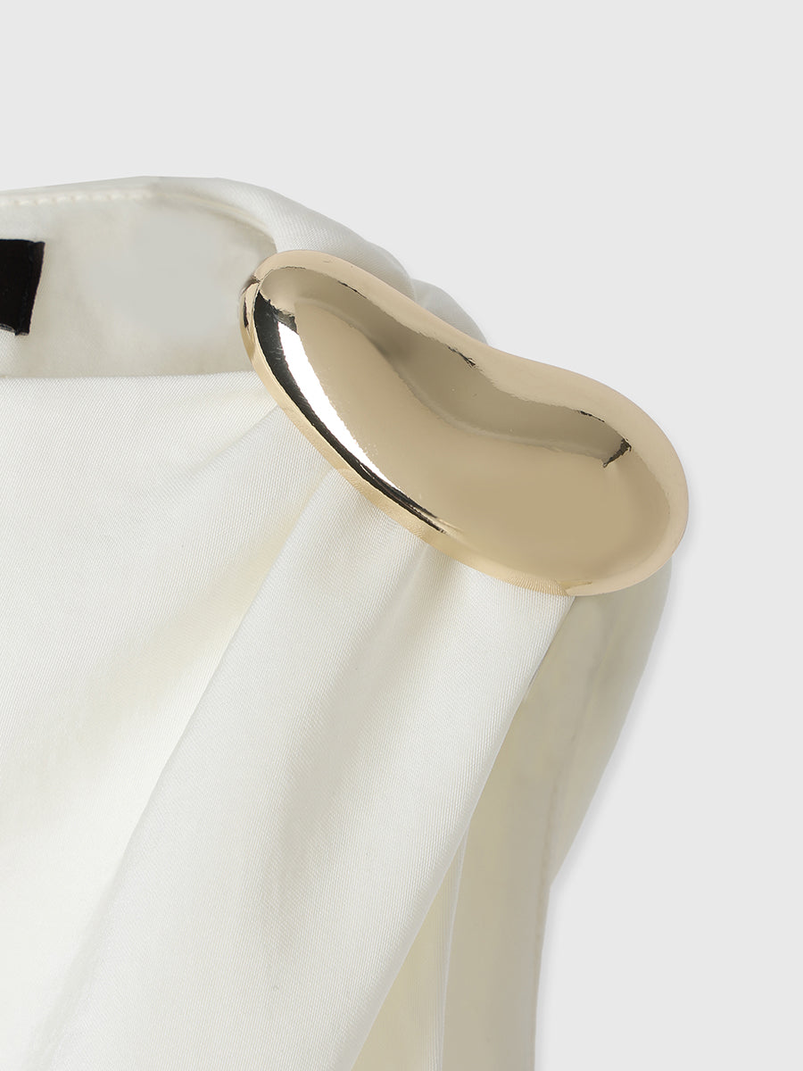 アクセサリードレープブラウス