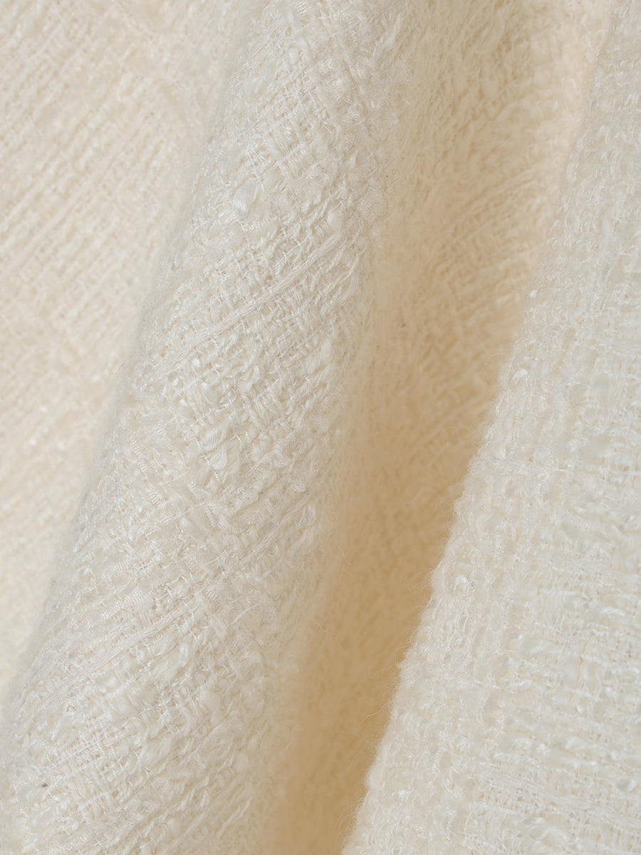 ツイードペプラムブラウス