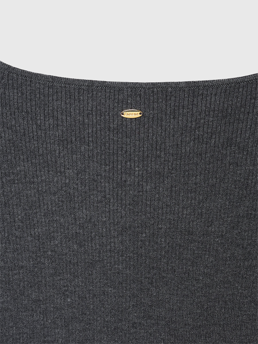【WEB限定】シルクカシミヤブレンドフィットリブボートネックニット