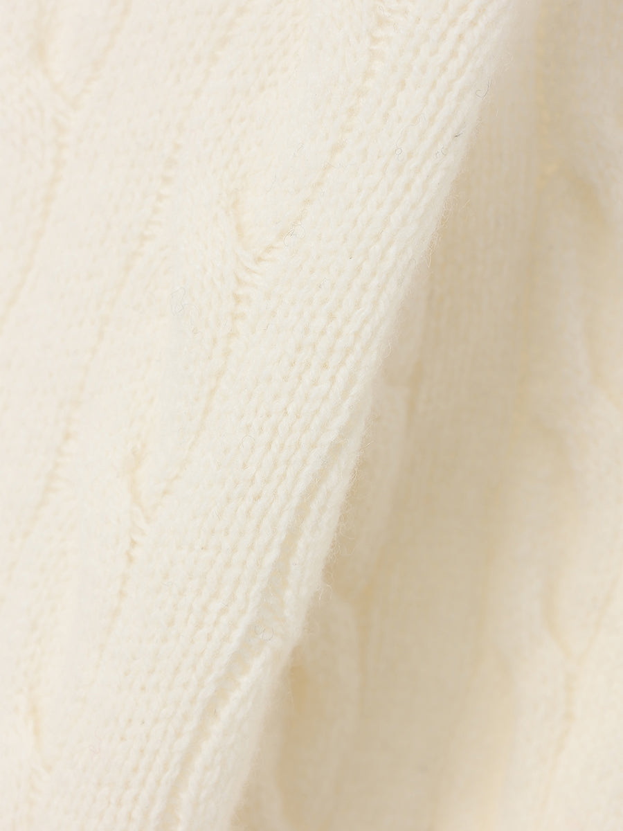 【POLO RALPH LAUREN】Wool-Cashmere Cable Turtleneck Sweater