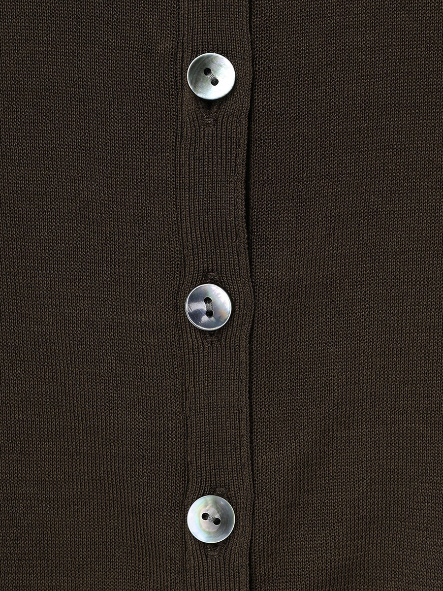 Mercerized Cotton Basic Knit Cardigan