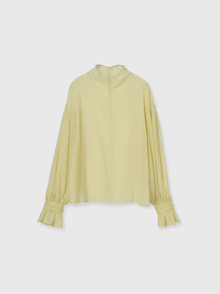 ハイネックシアーボウタイブラウス