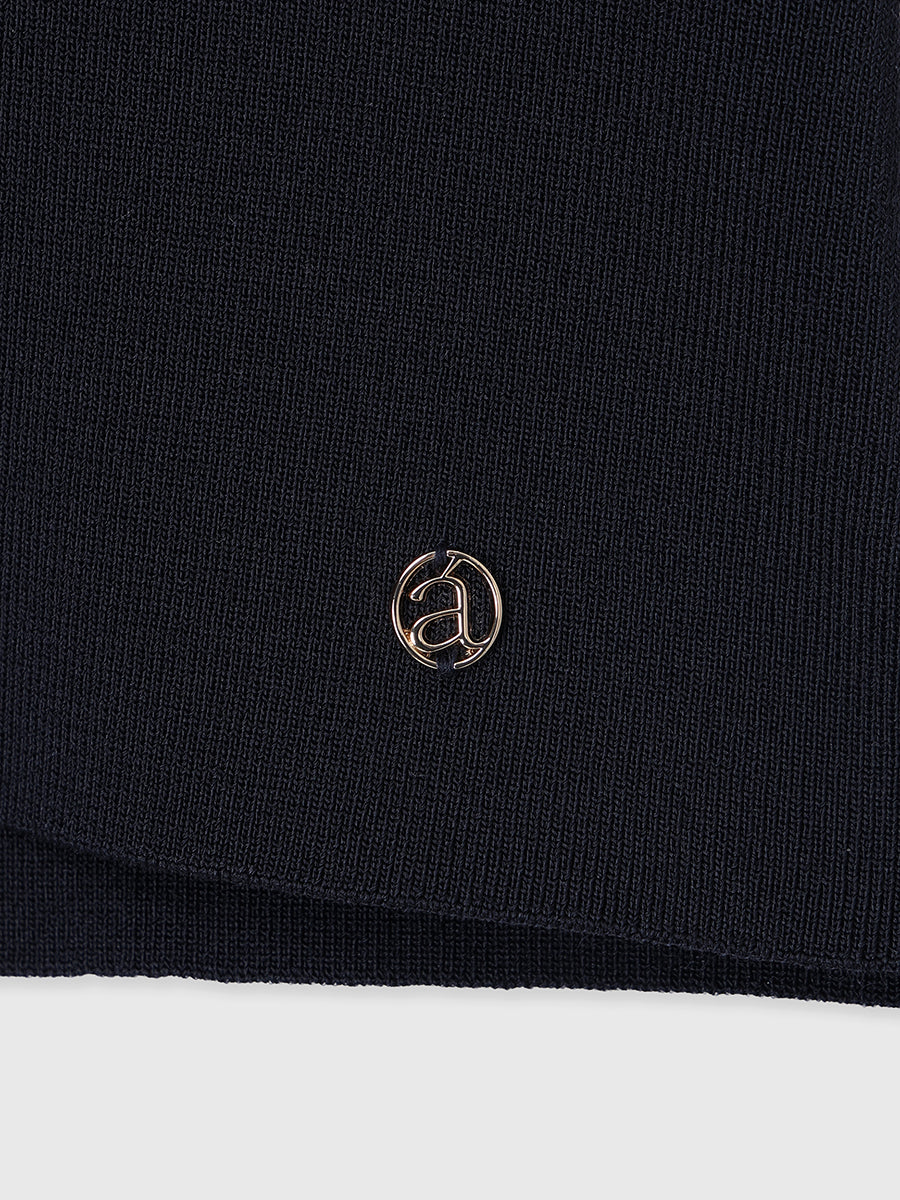 アセテートスキッパーリブニットトップス