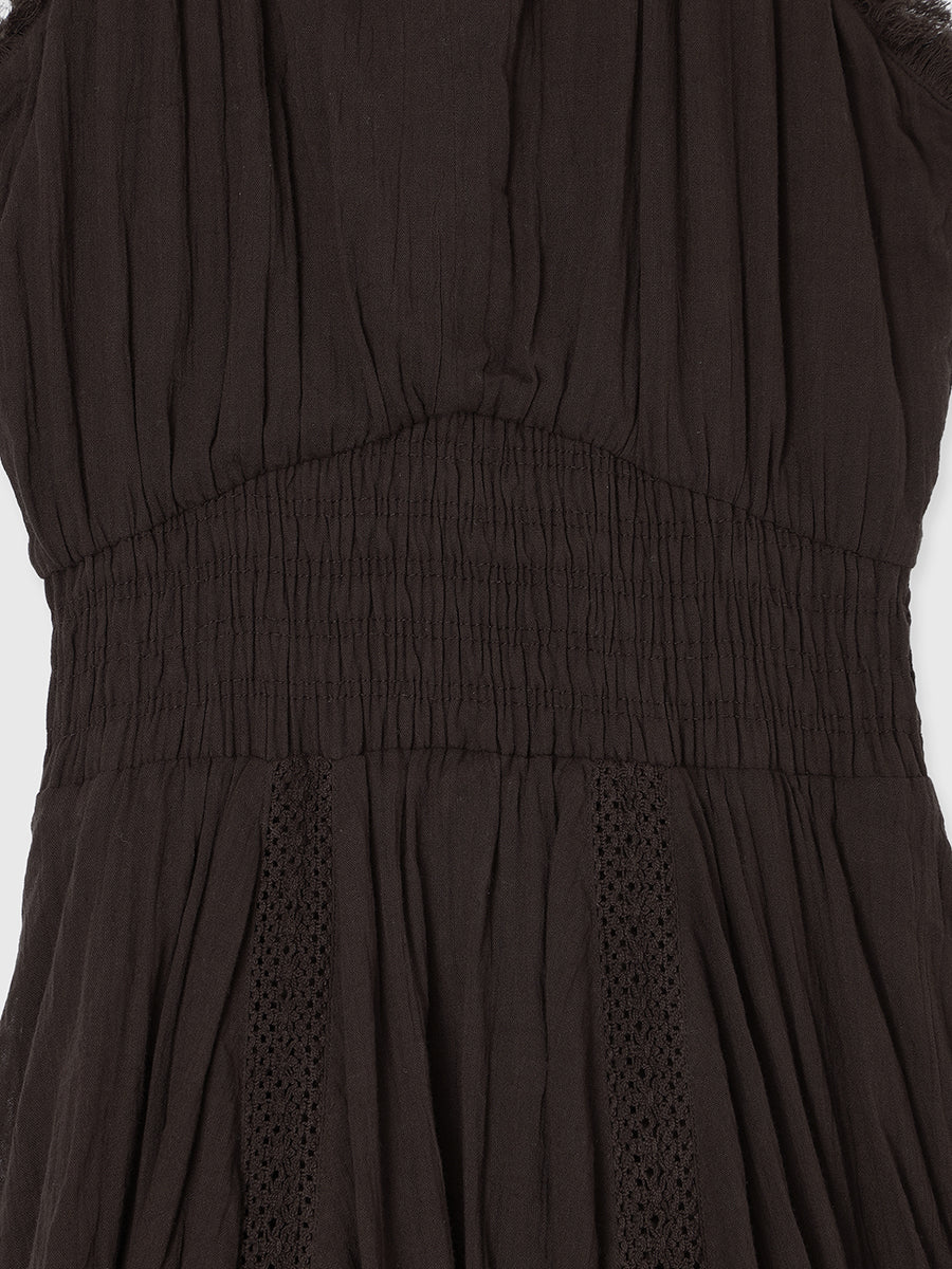 Indiaバックオープンティアードワンピース