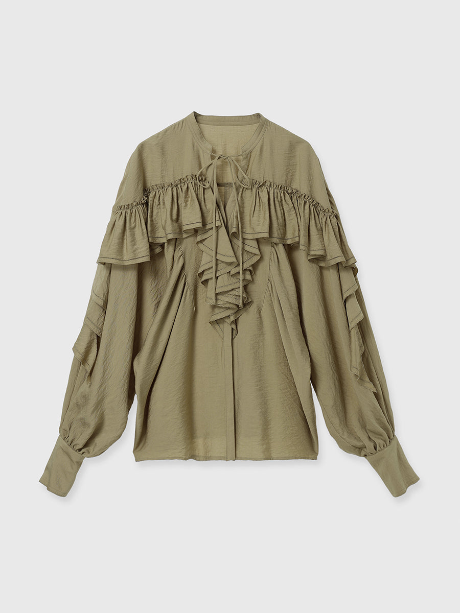 リンクルラッフルブラウス