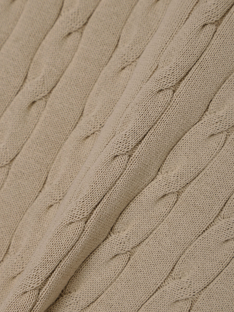 ケーブルポロドッキングニットワンピース