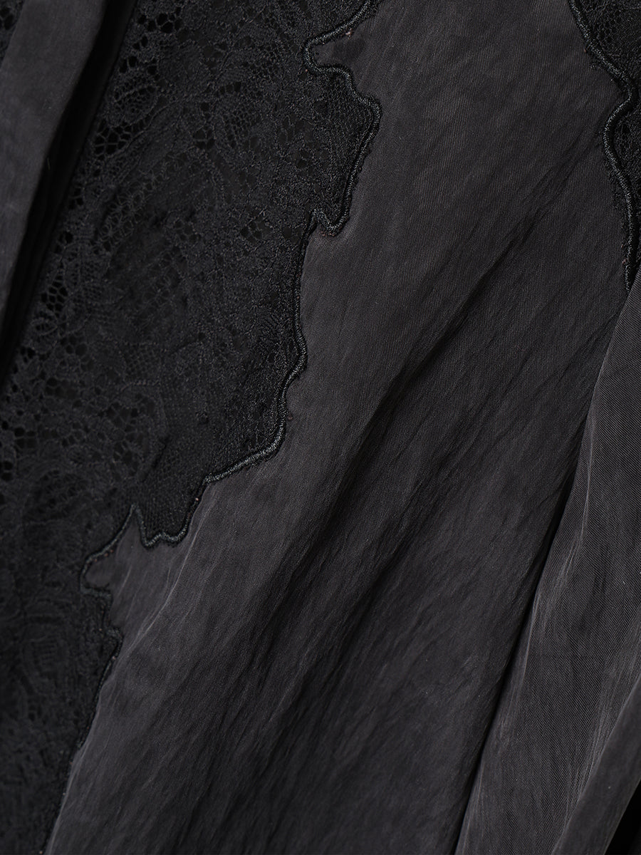 レースフレームボリュームブラウス