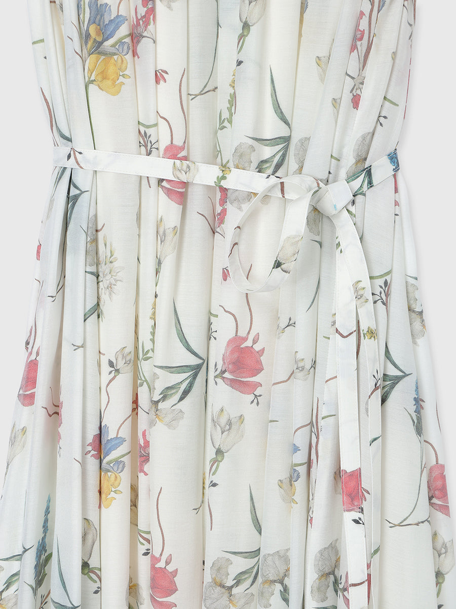 フローラルモチーフプリントワンピース