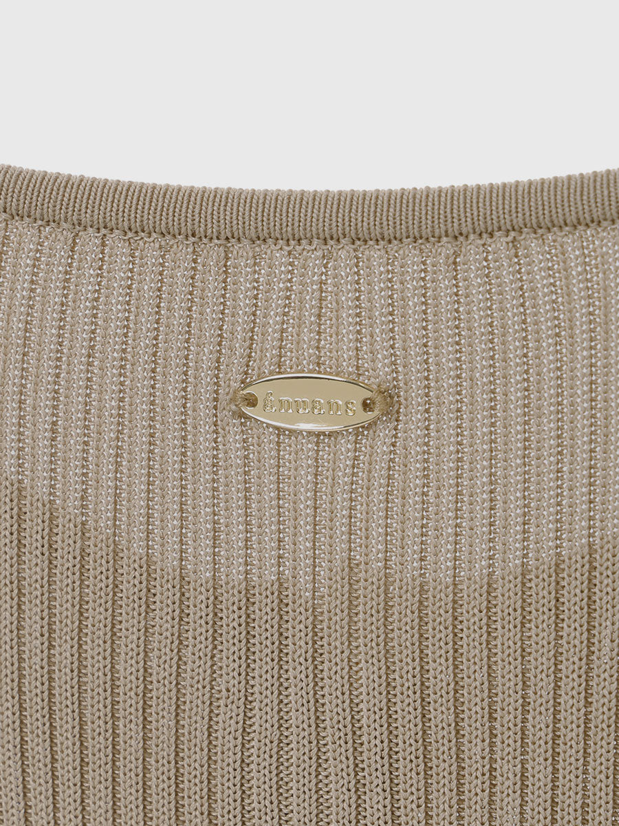 リュクスビスコースリブニットカーディガン