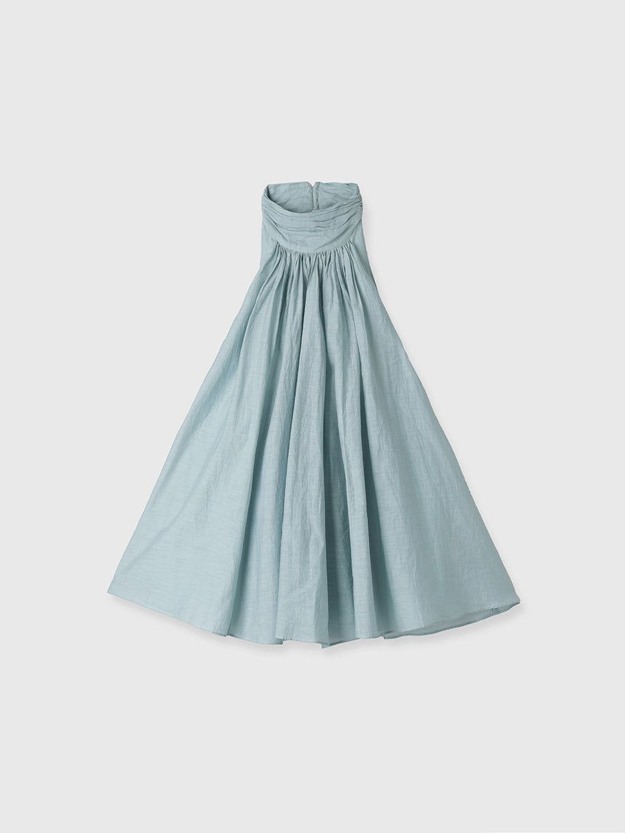 Indiaシルクブレンドバックオープンブラウス