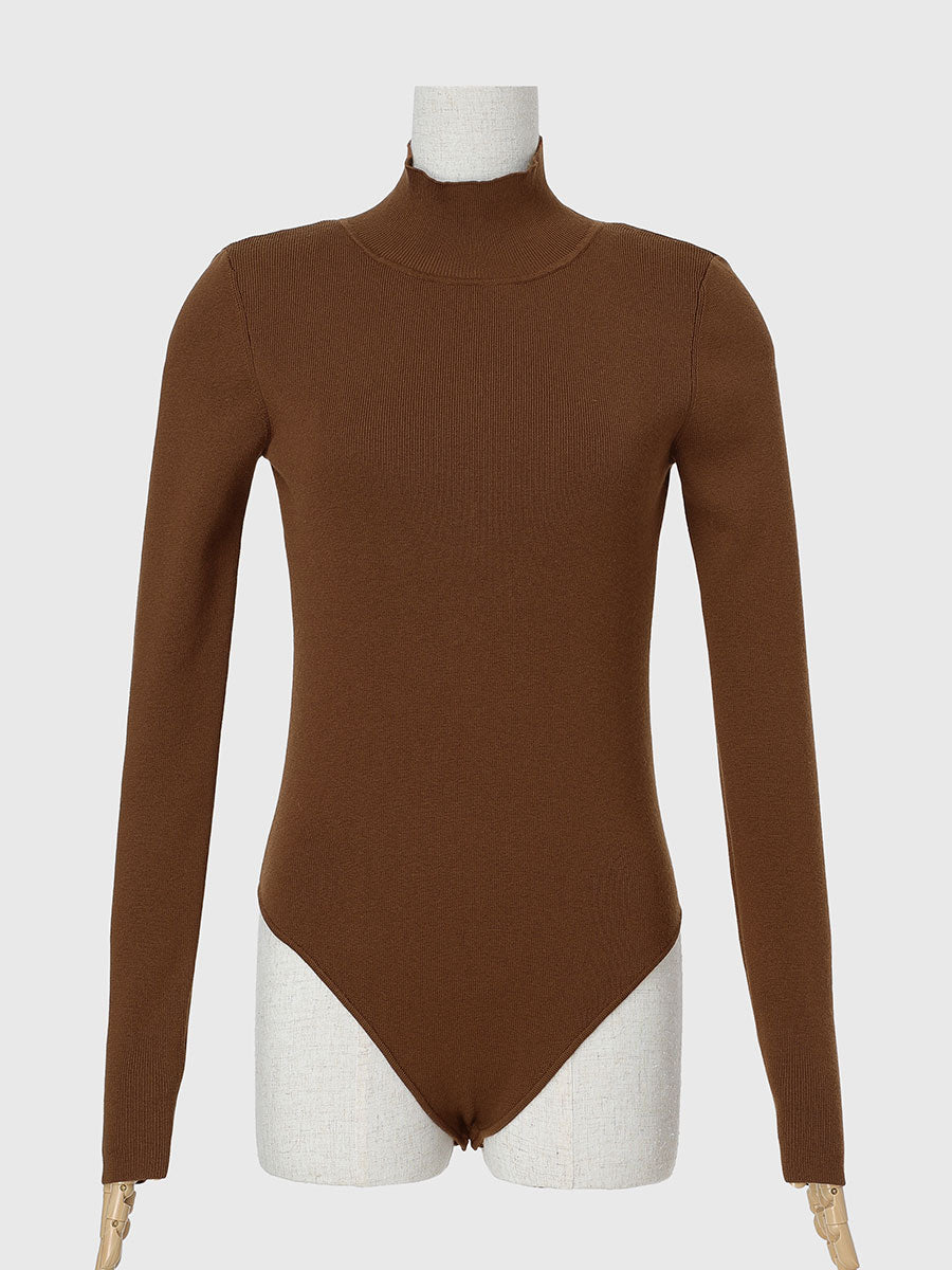 バックオープンニットボディスーツ
