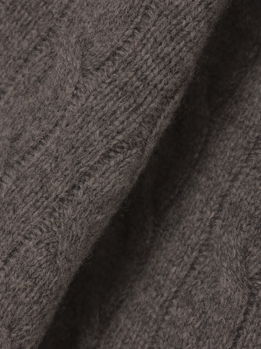 【POLO RALPH LAUREN】Wool-Cashmere Cable Polo Sweater